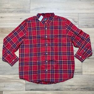 The Children’s Place Mens Button Up Plaid Long Sleeve Shirt‎ Size XL Adult Red